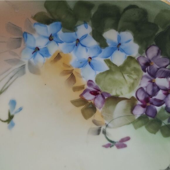 Nippon Hand Painted Floral Serving Plate with Handles Gold Trim Antique - Picture 5 of 11